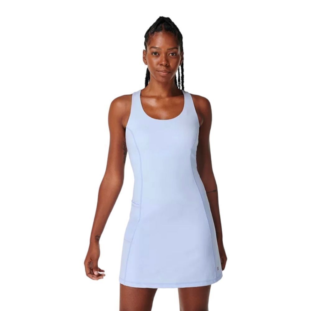 NWT Sweaty‎ Betty Power Workout Unitard Shorts dress in Breeze Blue sz L - Picture 8 of 16